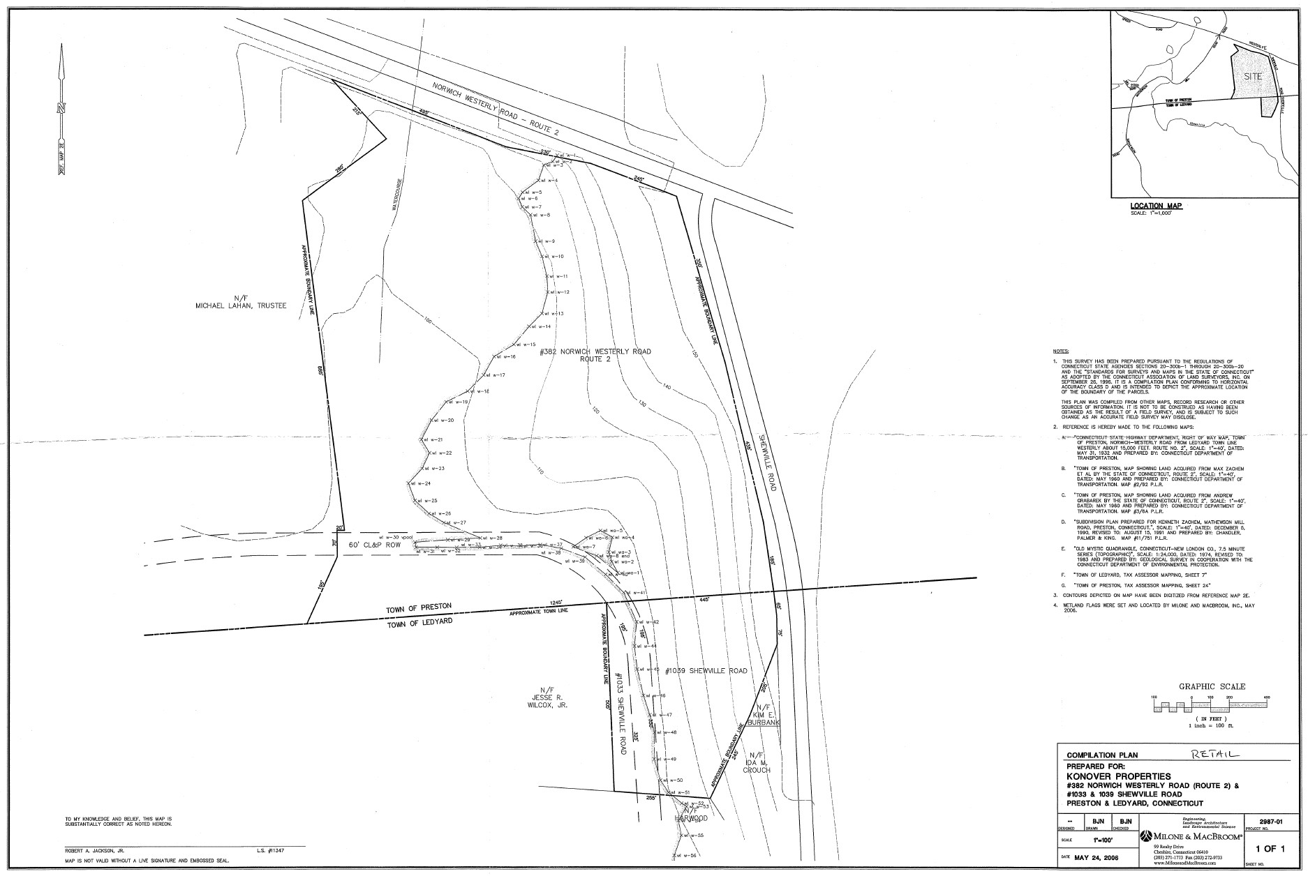 Survey for 382 Route 2 Preston Connecticut