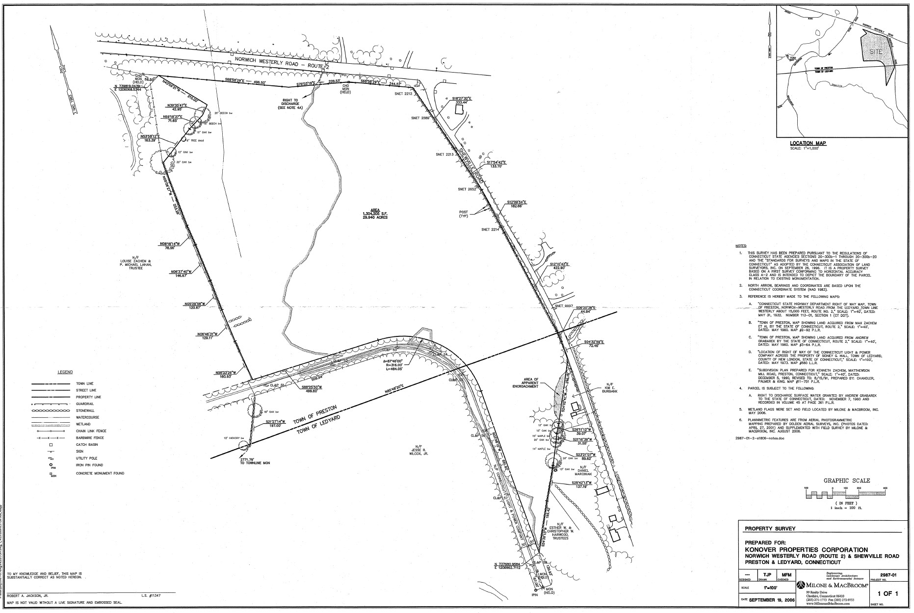 Survey detail for 382 Route 2 Preston Connecticut