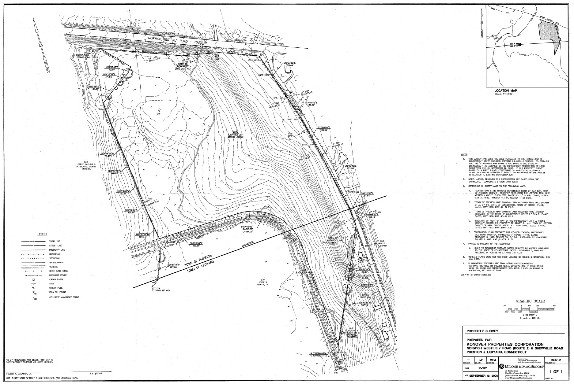 A2 survey for 382 Route 2 Preston Connecticut