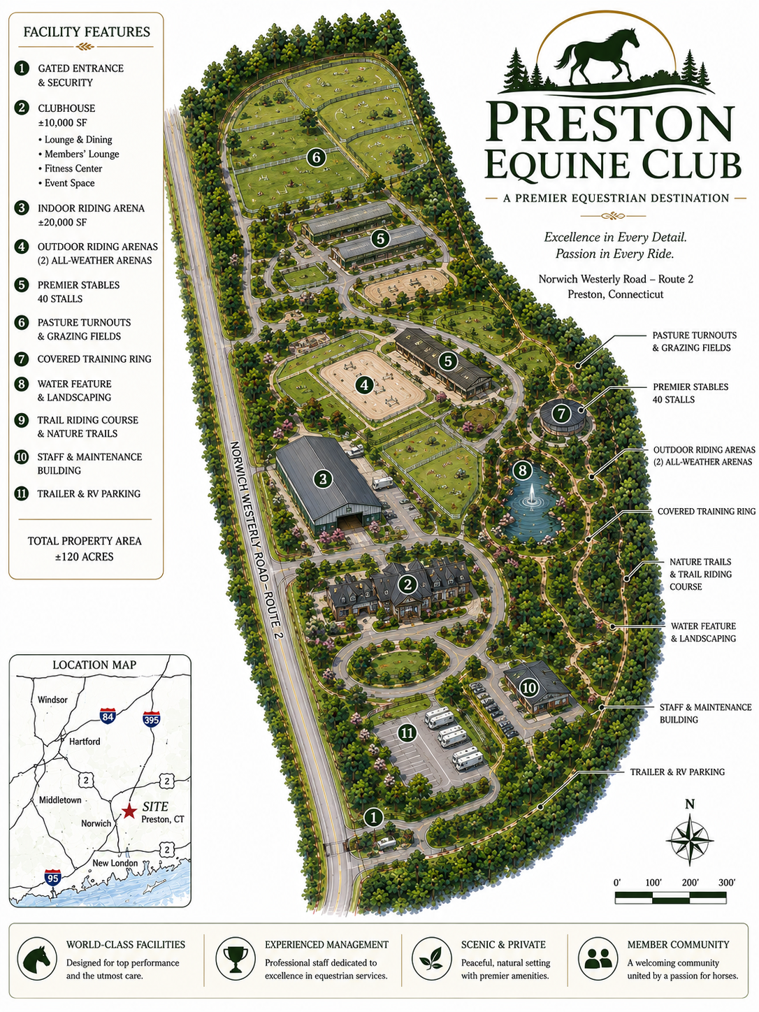Illustrative equine club concept for 382 Route 2 Preston